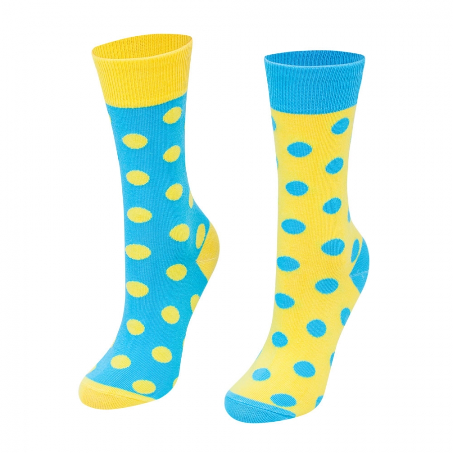 DETSKÉ ponožky bodky modro-žlté